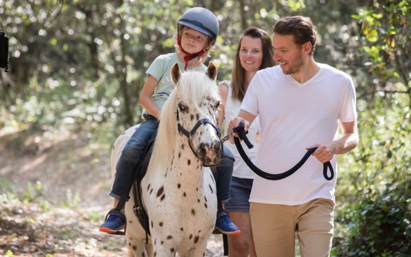 With the family: in the saddle for a horseback ride